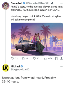 Rumor: GTA6 is shorter than Red Dead Redemption 2插图1