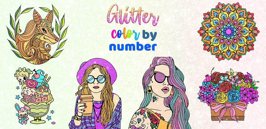 Glitter Color Adult Paint Book